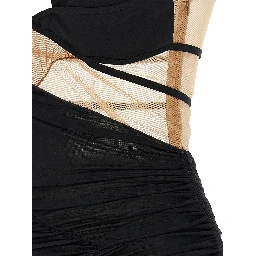 Black Viscose Short Dress