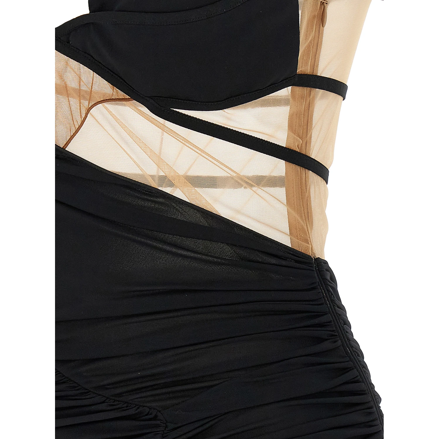Black Viscose Short Dress