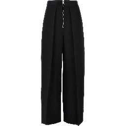 Black Viscose Casual Pants