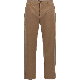 Brown Cotton Casual Pants