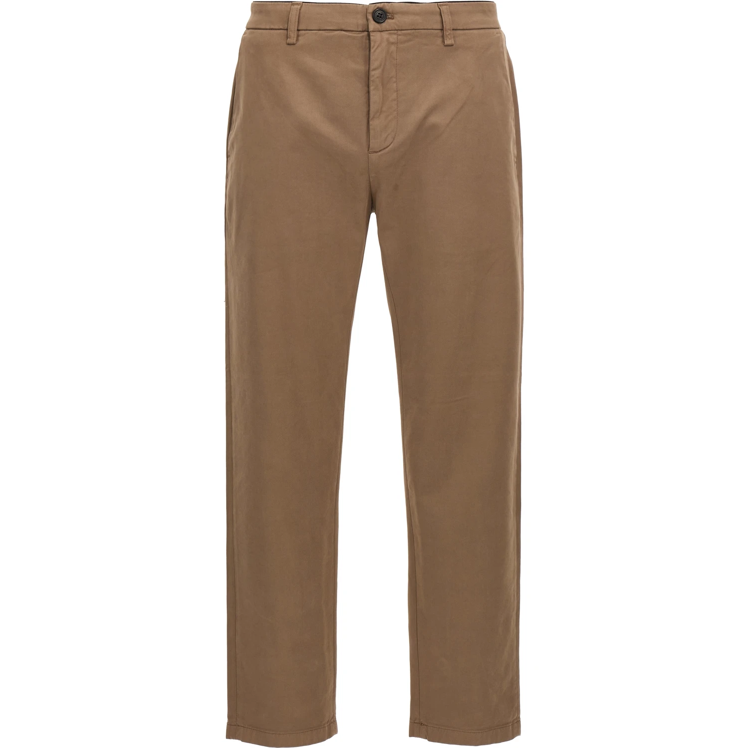 Brown Cotton Casual Pants