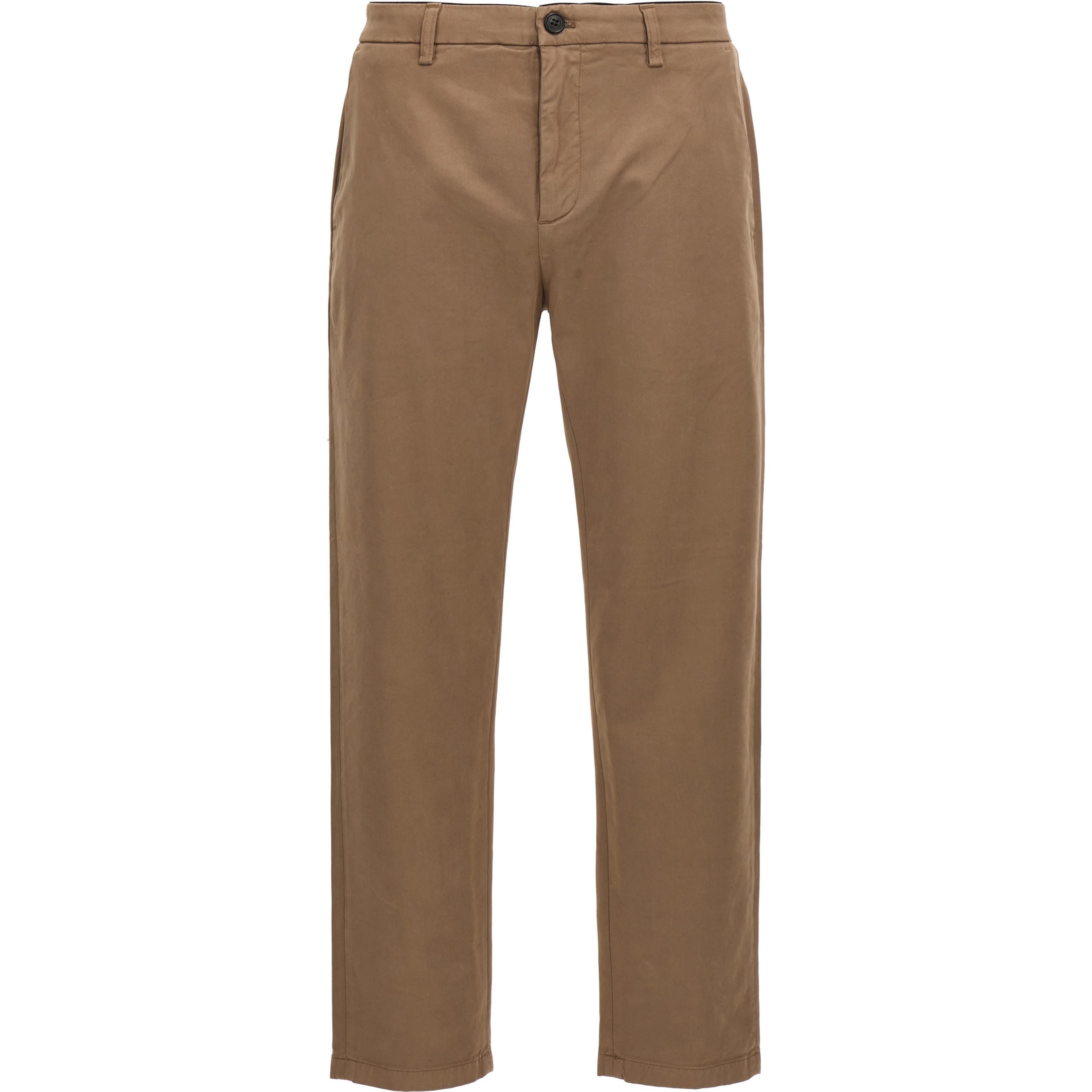 Brown Cotton Casual Pants