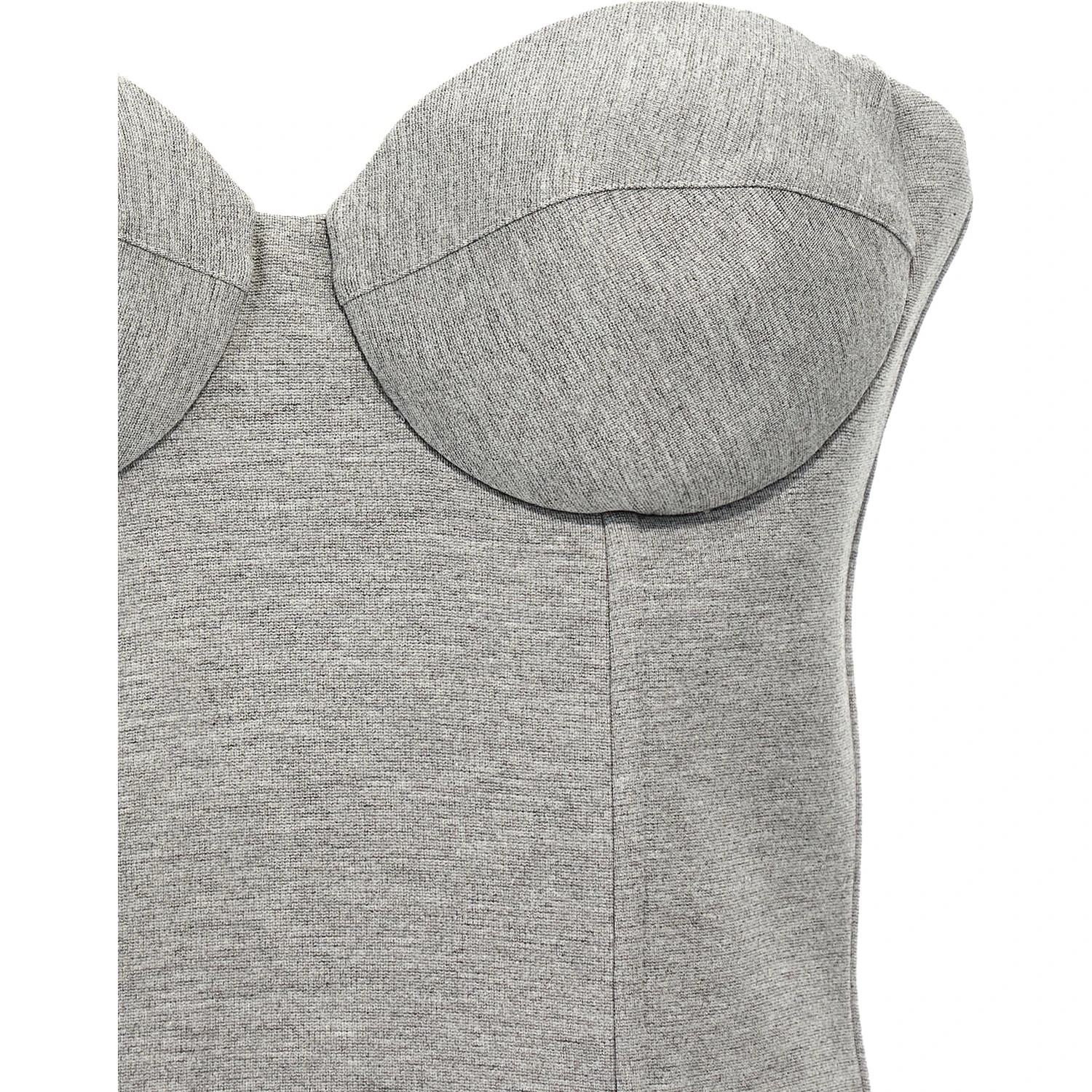 Gray Viscose Sleeveles T-Shirt