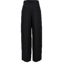 Black Viscose Casual Pants