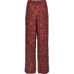 Bordeaux Silk Casual Pants