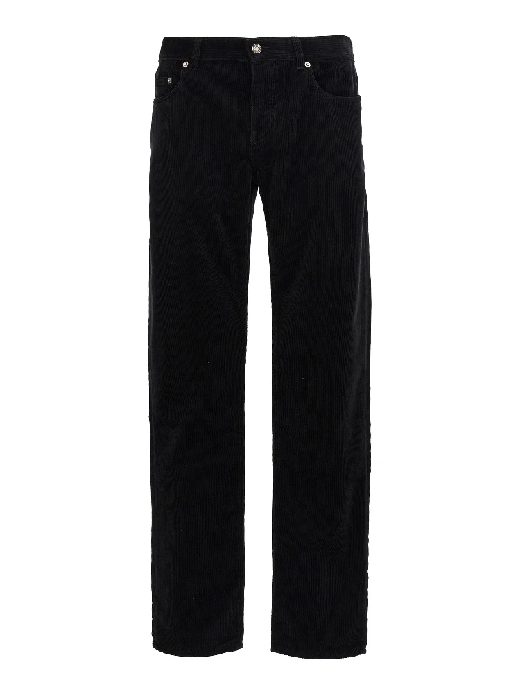 Black Cotton Casual Pants