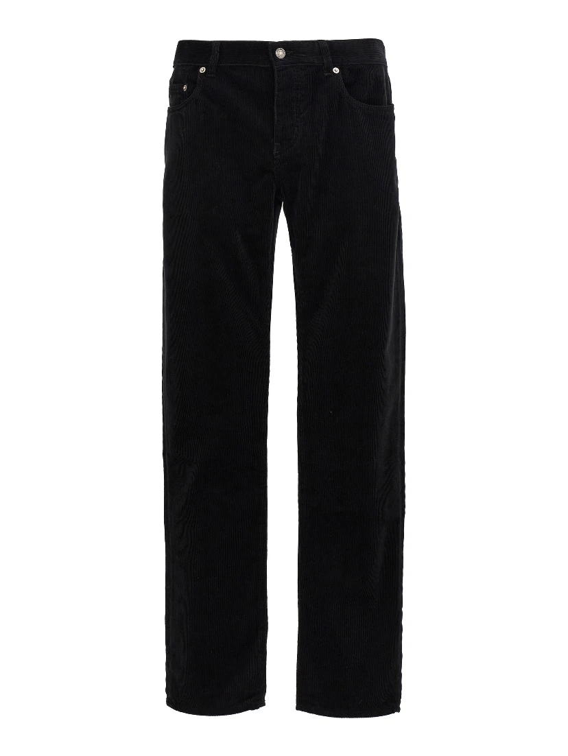 Black Cotton Casual Pants