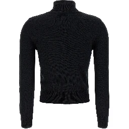 Black Merino Wool Cardigan