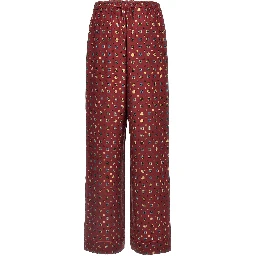 Bordeaux Silk Casual Pants