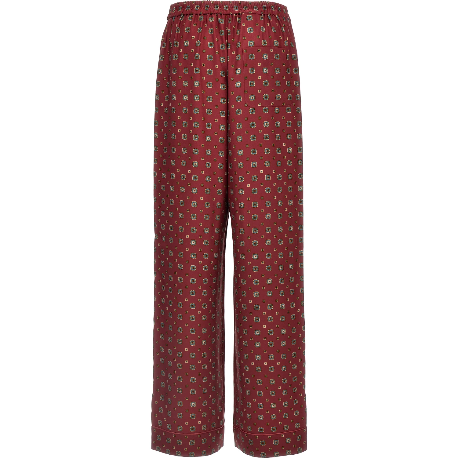 Bordeaux Silk Casual Pants