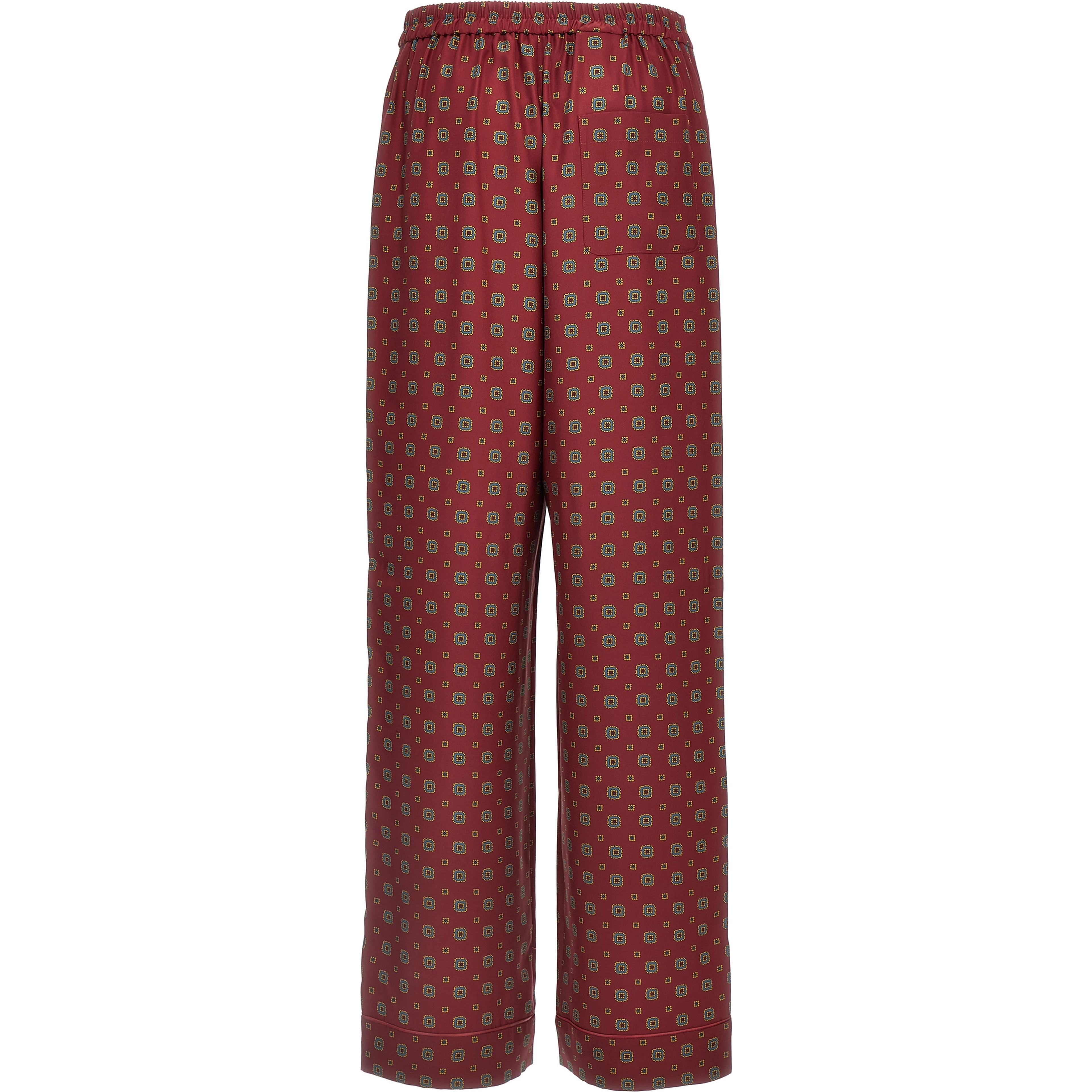 Bordeaux Silk Casual Pants