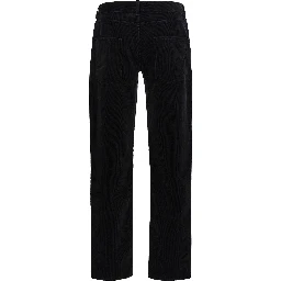 Black Cotton Casual Pants