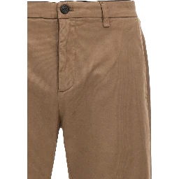 Brown Cotton Casual Pants