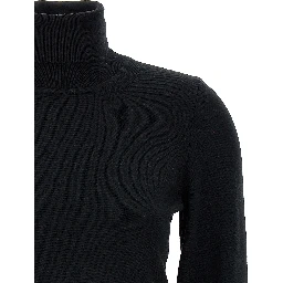 Black Merino Wool Cardigan