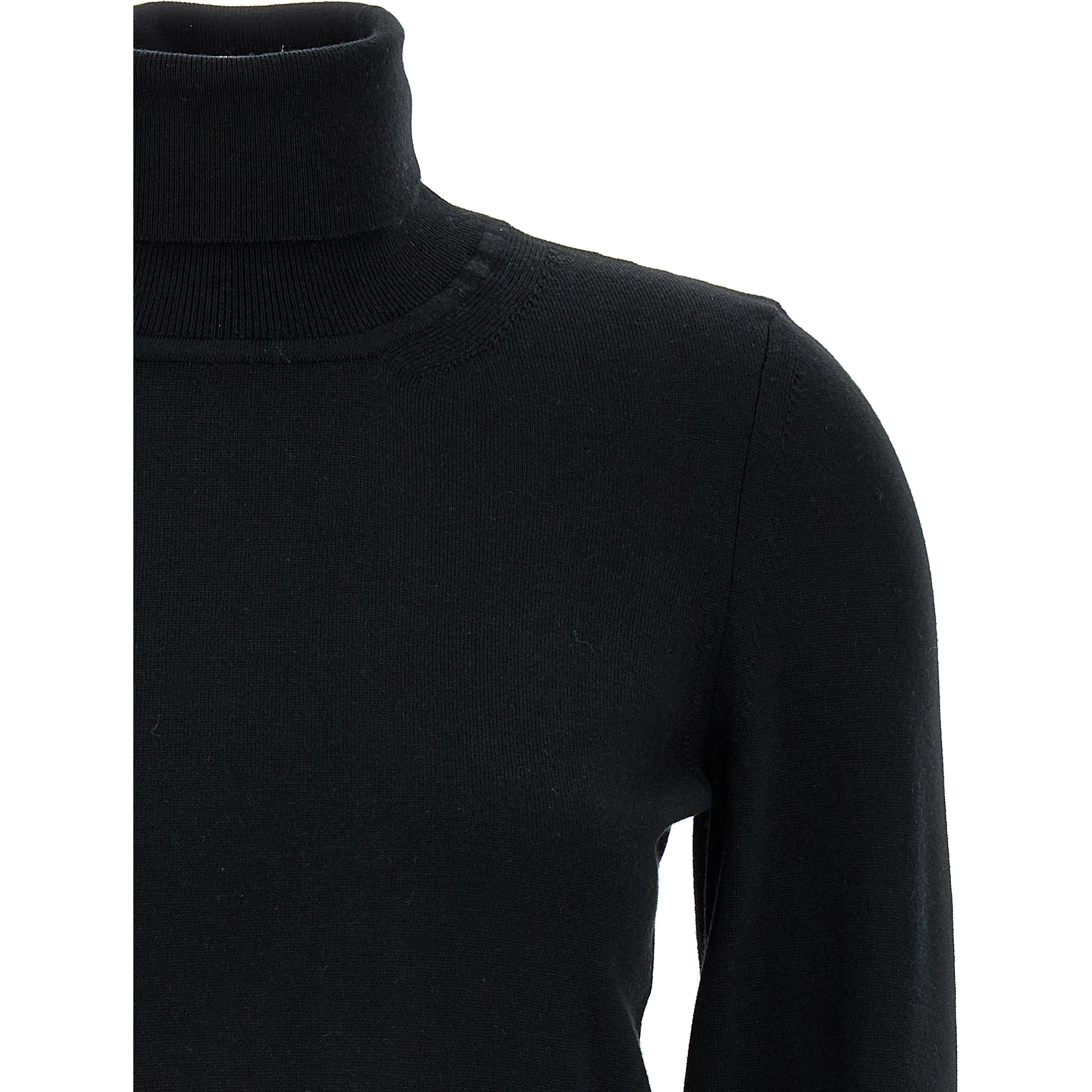 Black Merino Wool Cardigan