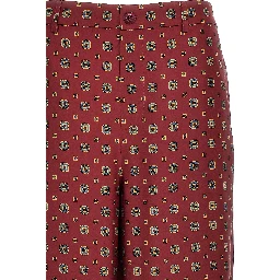 Bordeaux Silk Casual Pants