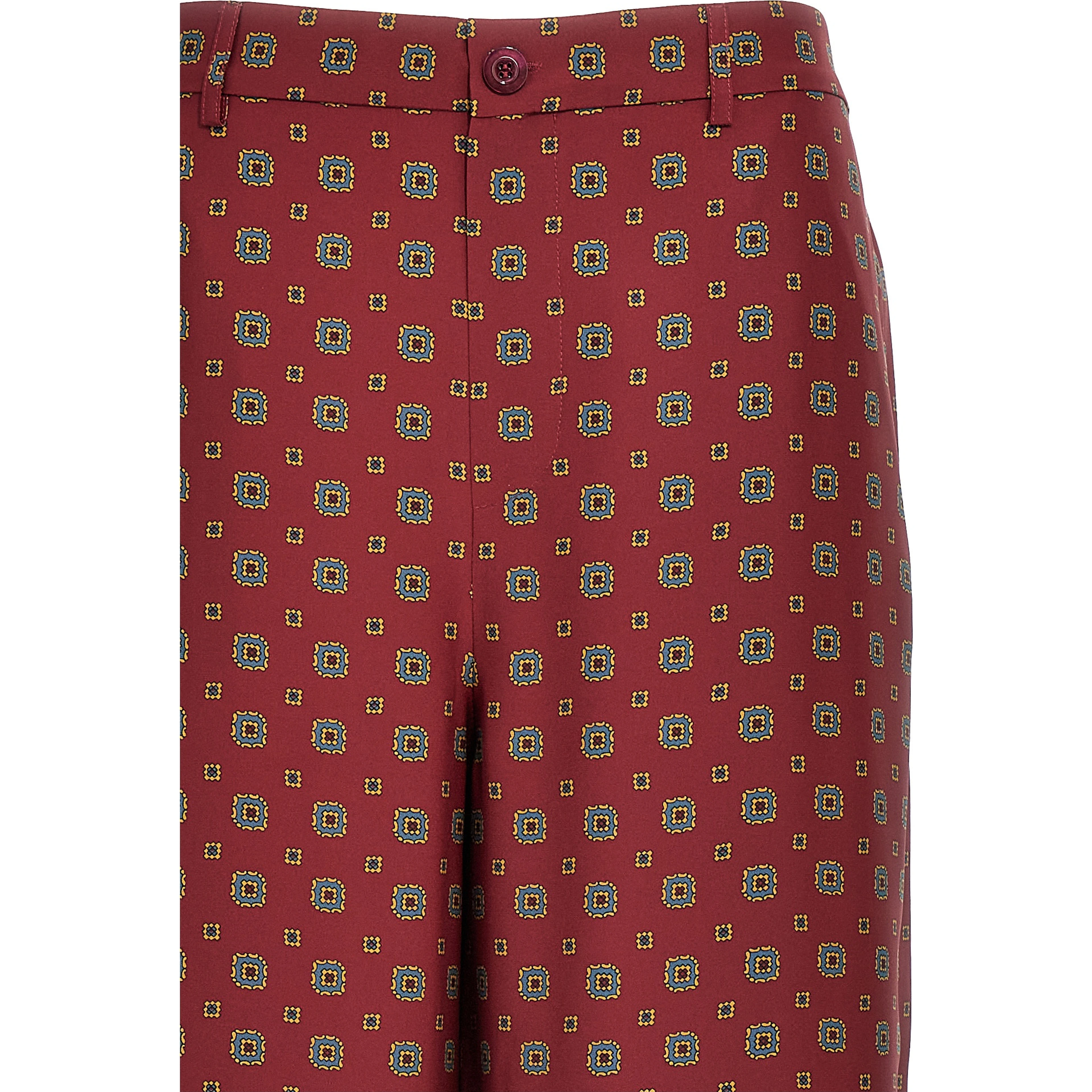 Bordeaux Silk Casual Pants