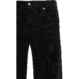 Black Cotton Casual Pants