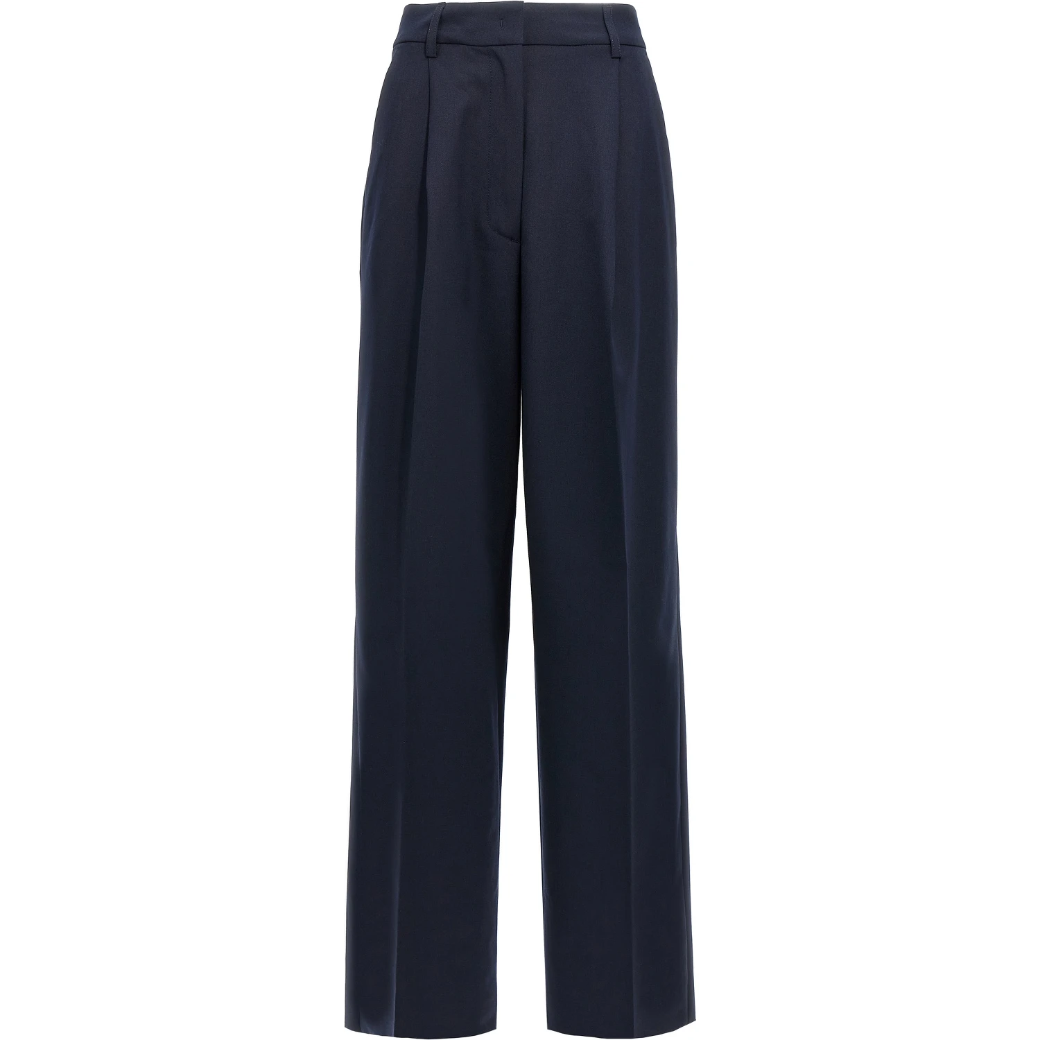 Blue Polyester Casual Pants