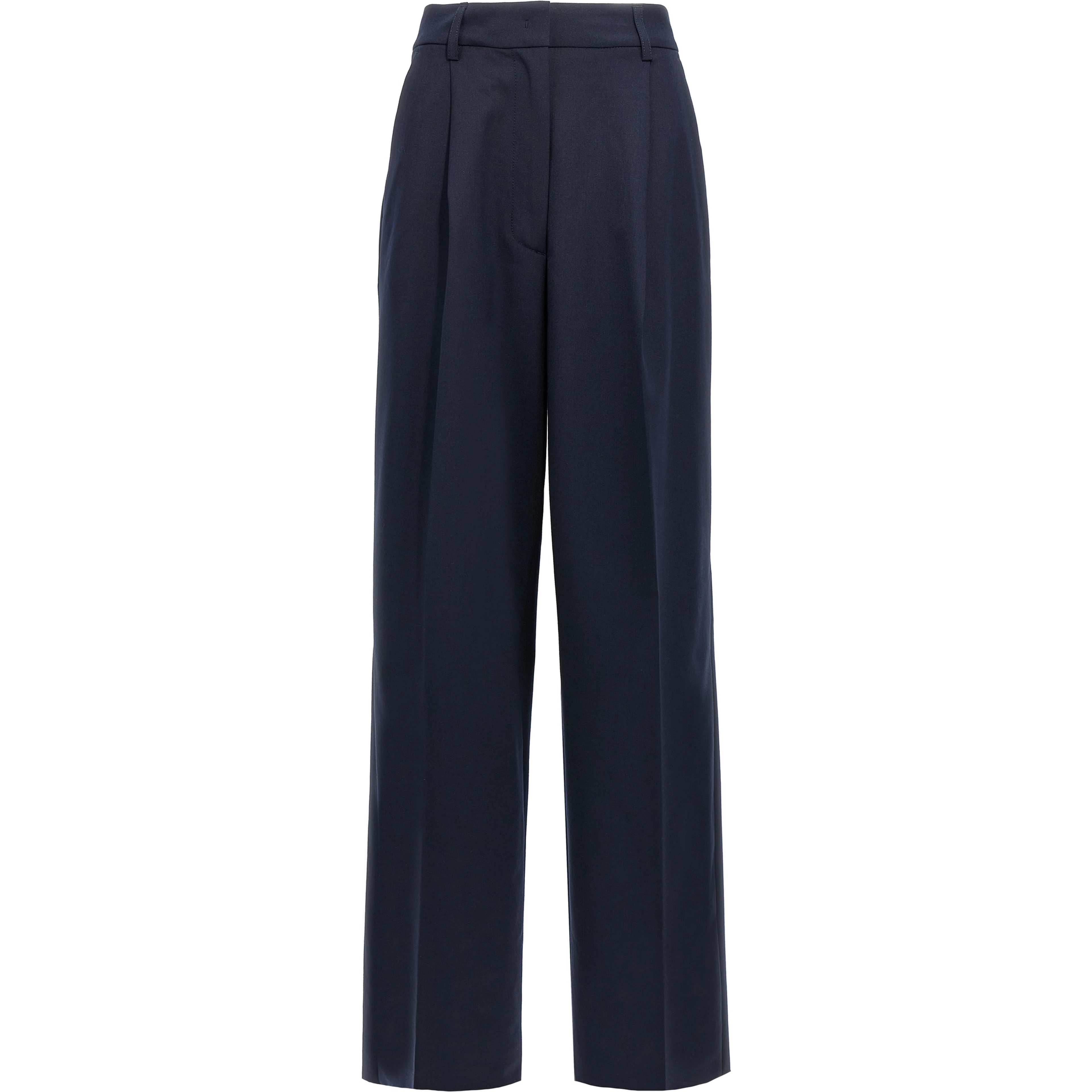 Blue Polyester Casual Pants