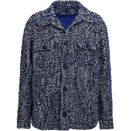 Blue Wool Full-Length Jacket