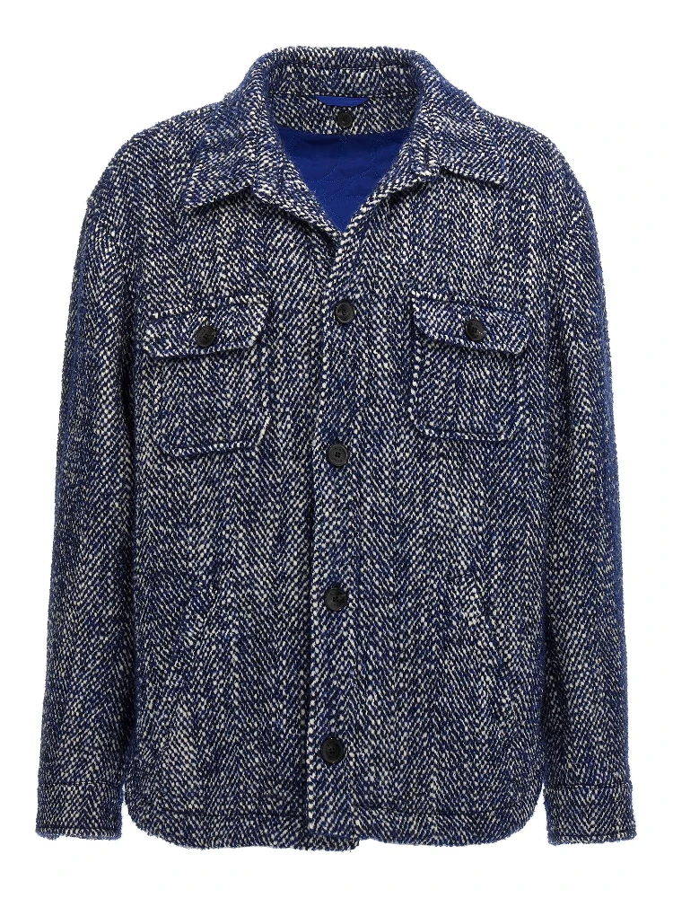 Blue Wool Full-Length Jacket