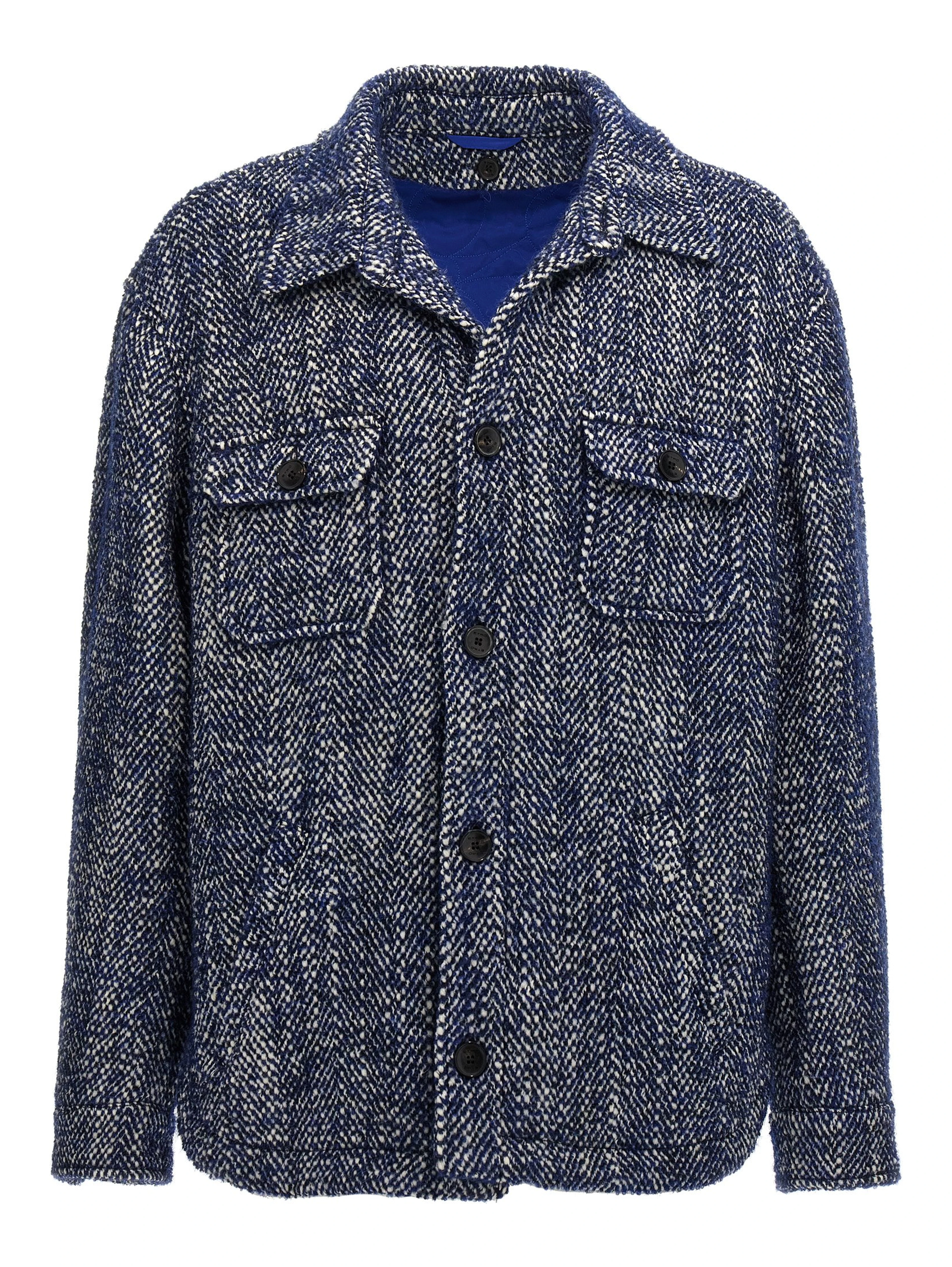 Blue Wool Full-Length Jacket