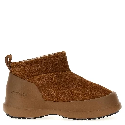 Brown Cowhide Flat Boots