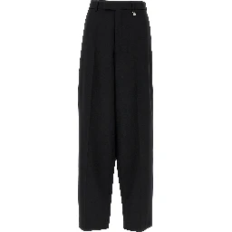 Black Virgin Wool Casual Pants