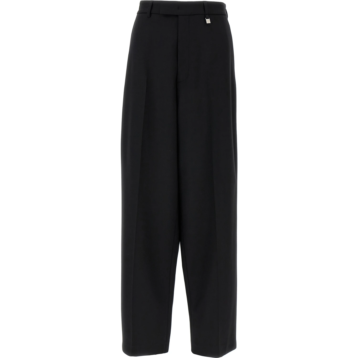 Black Virgin Wool Casual Pants