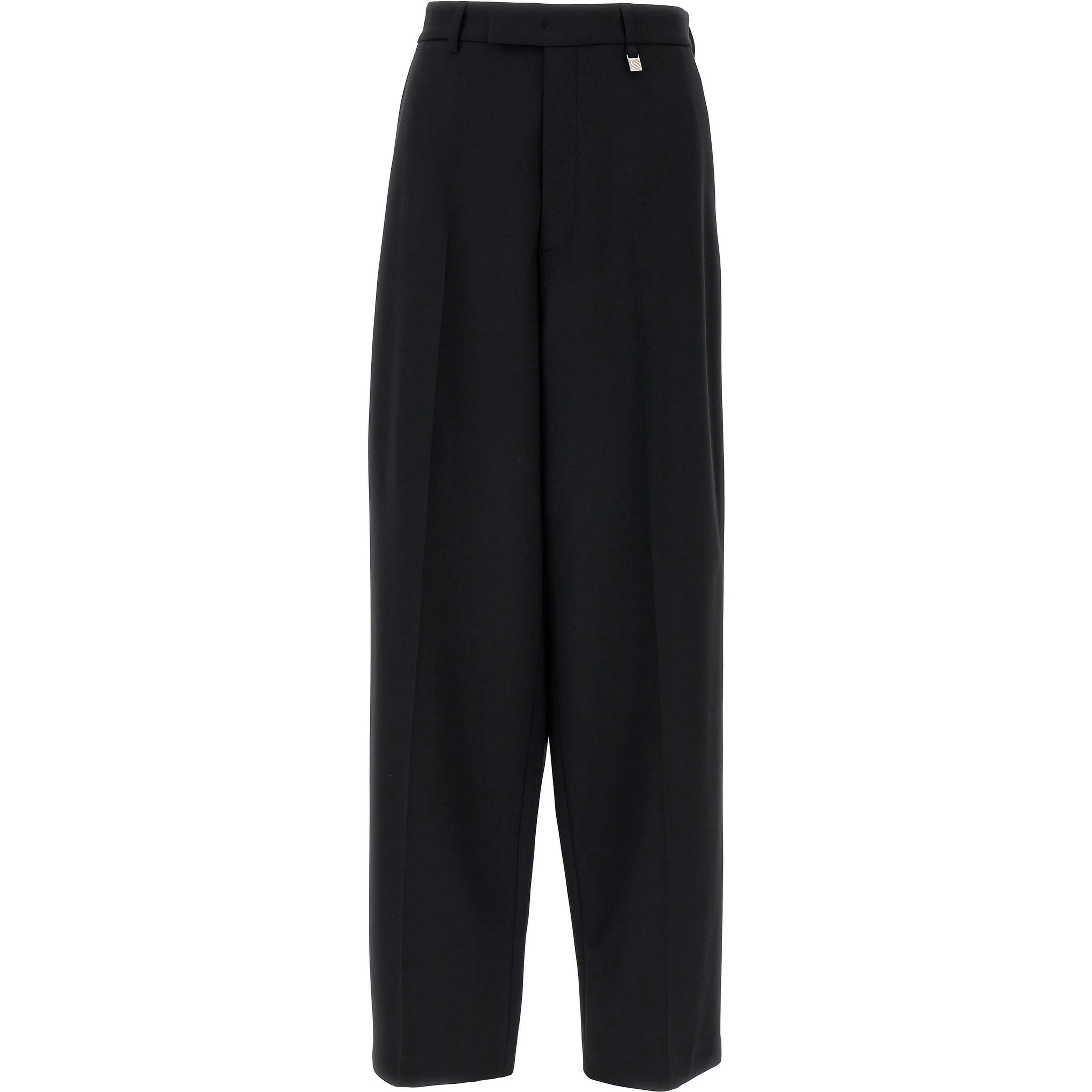 Black Virgin Wool Casual Pants