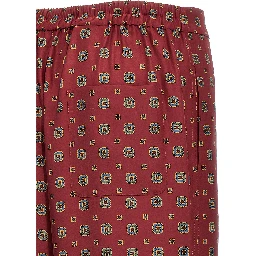 Bordeaux Silk Casual Pants