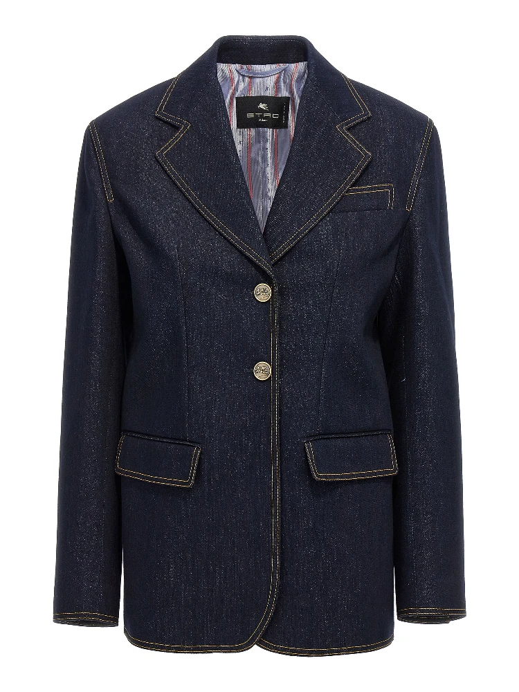 Blue Cotton Blazer
