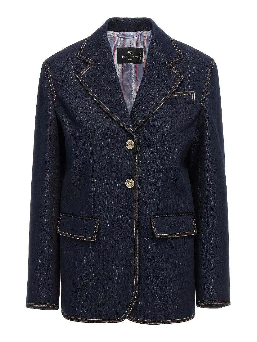 Blue Cotton Blazer