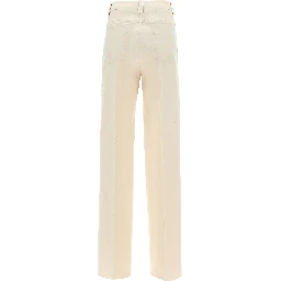 Beige Cotton Pants