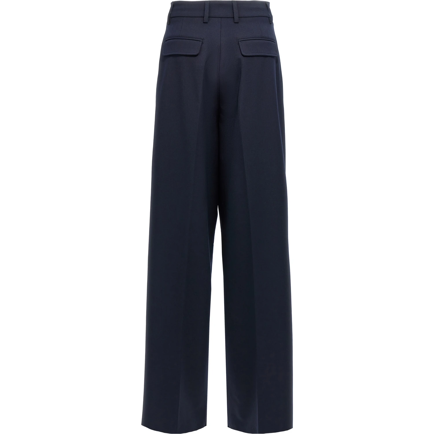 Blue Polyester Casual Pants