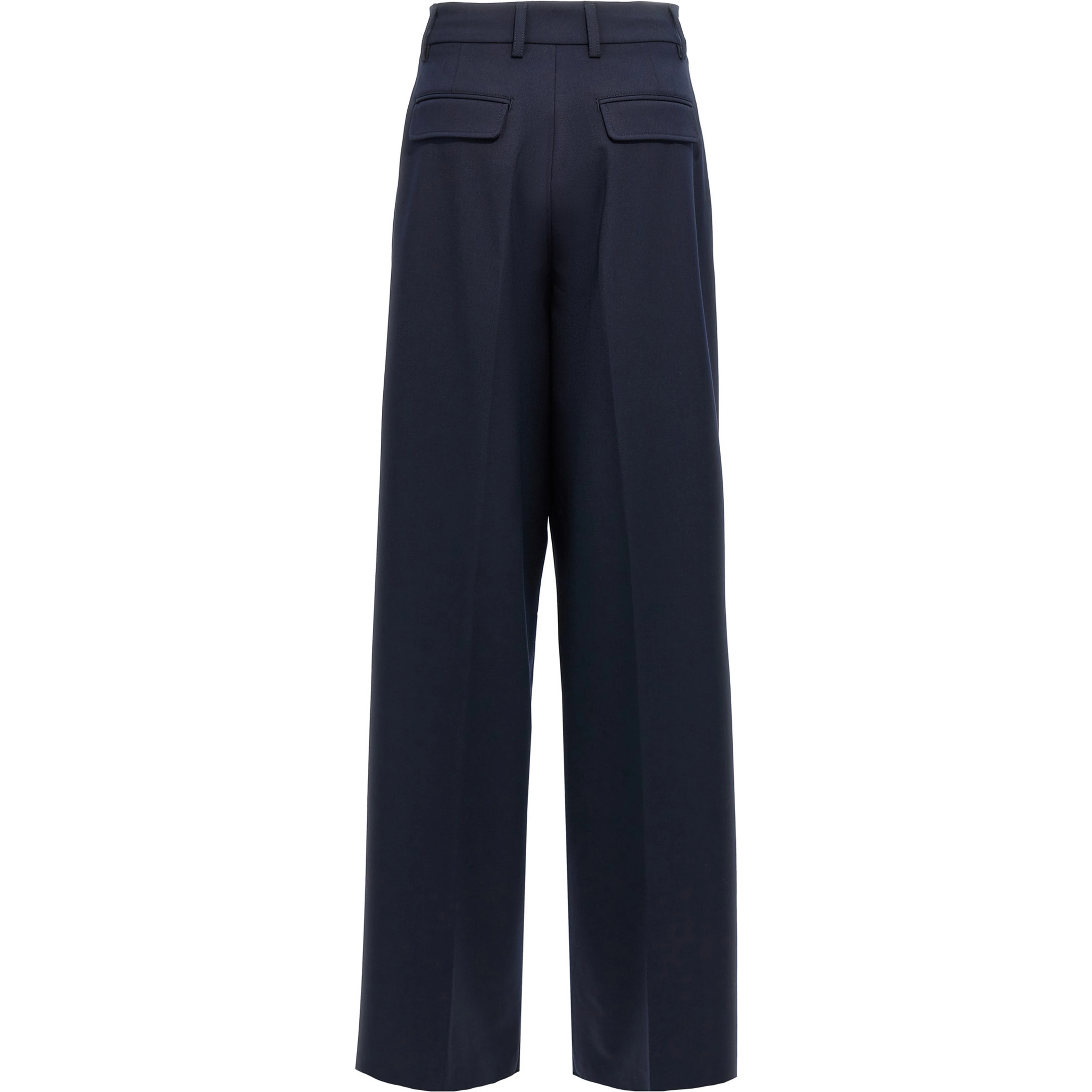 Blue Polyester Casual Pants