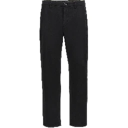 Black Cotton Casual Pants