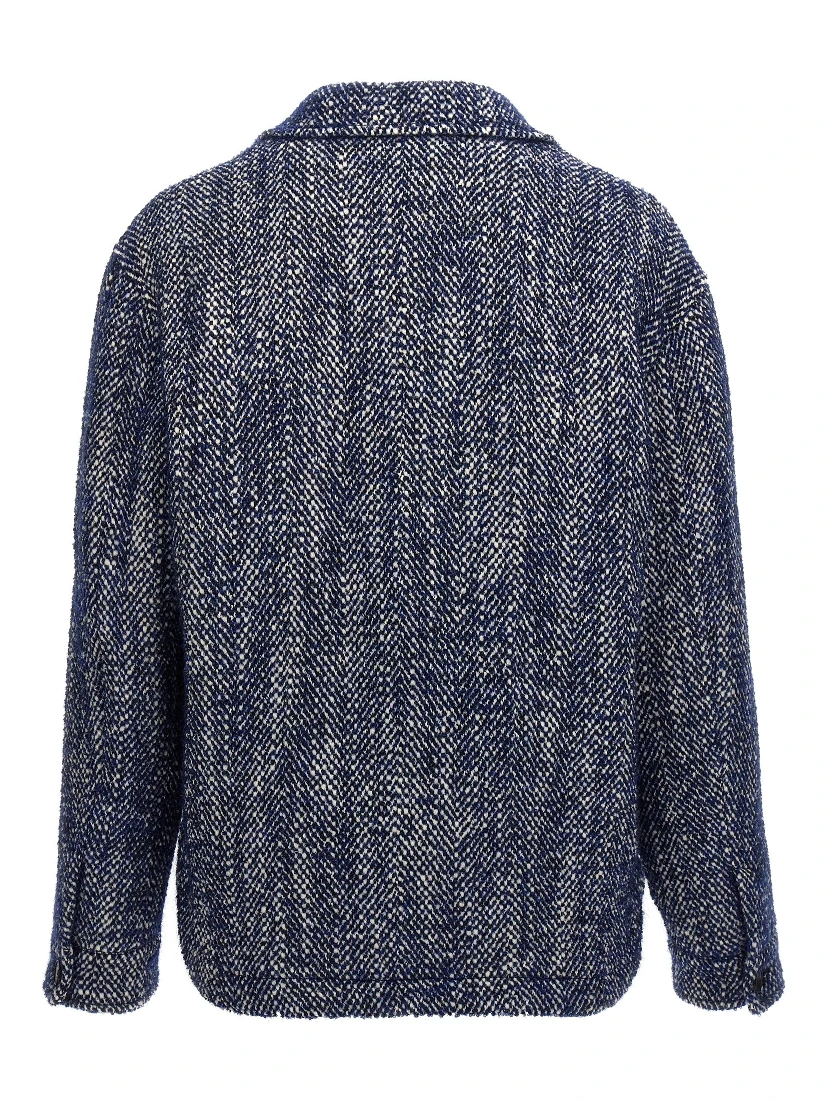 Blue Wool Full-Length Jacket
