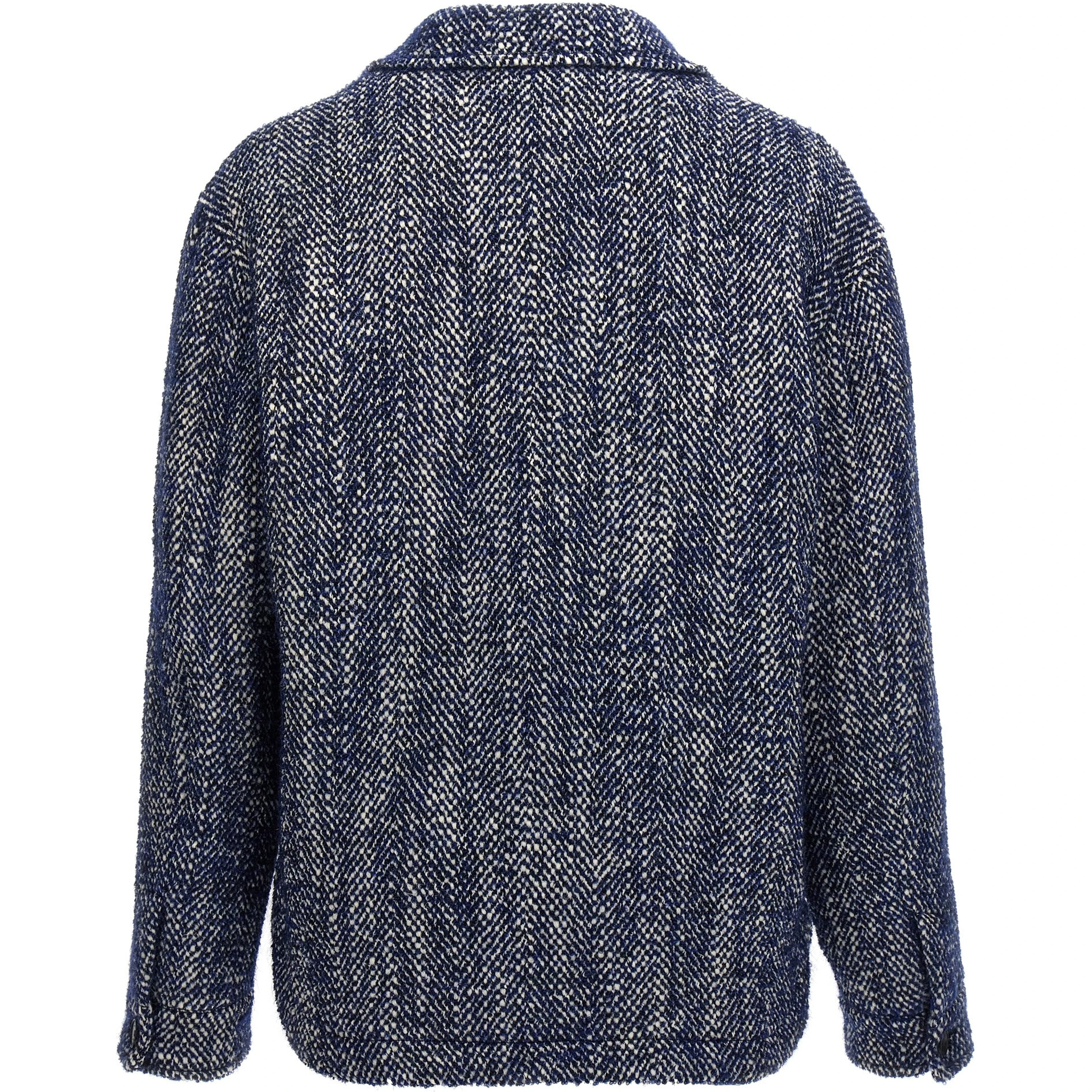 Blue Wool Full-Length Jacket