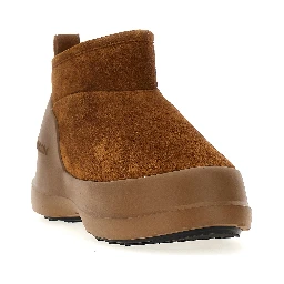 Brown Cowhide Flat Boots