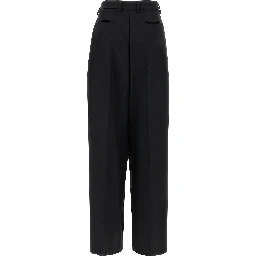 Black Virgin Wool Casual Pants