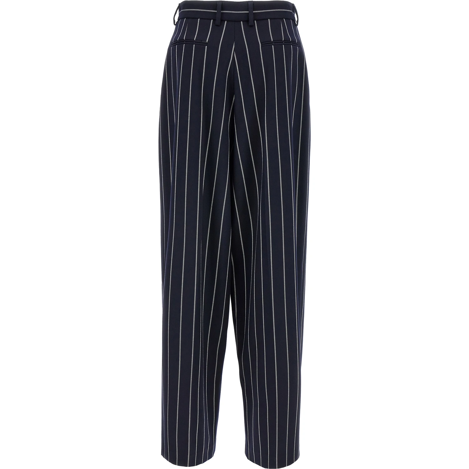 Blue Polyester Casual Pants