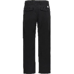 Black Cotton Casual Pants