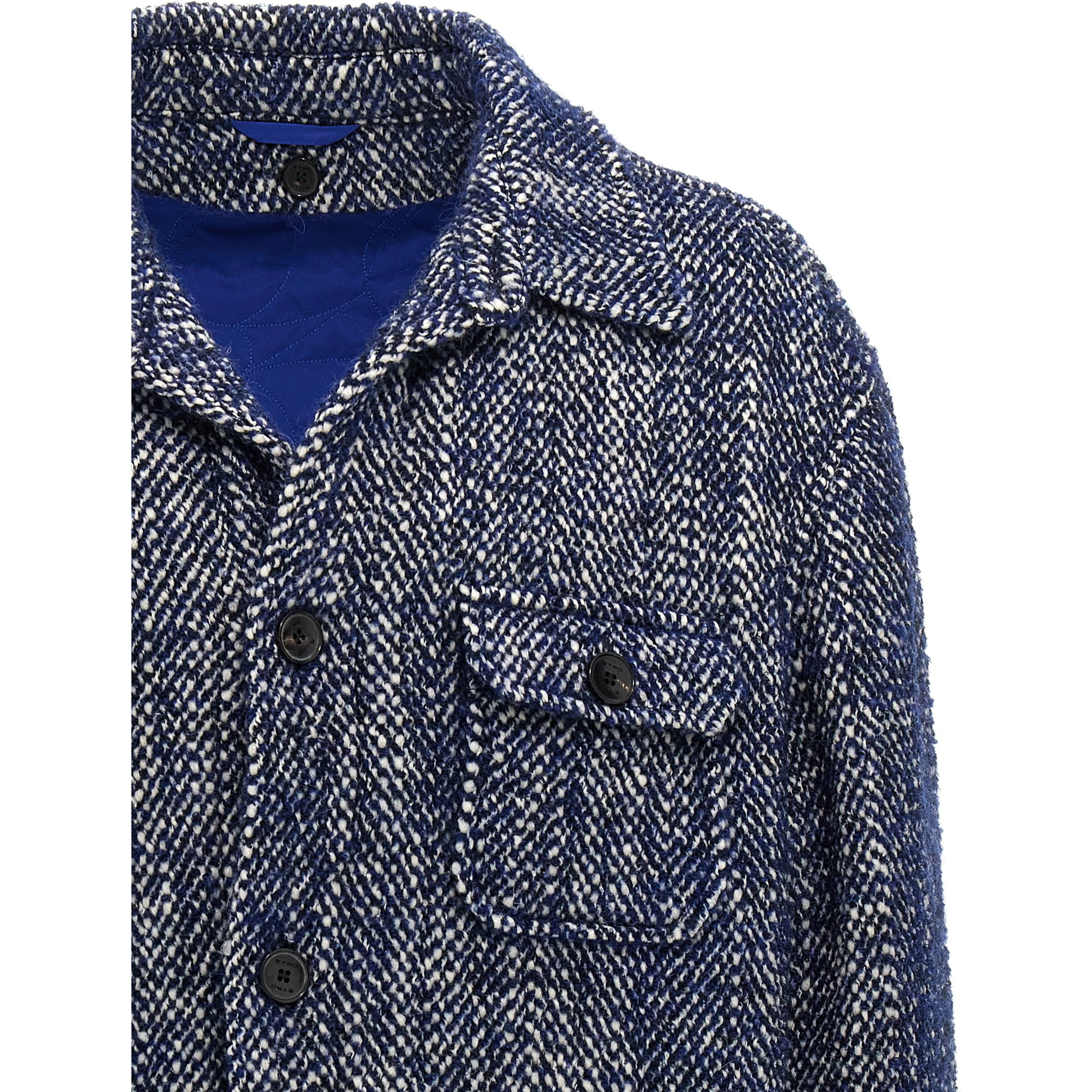 Blue Wool Full-Length Jacket