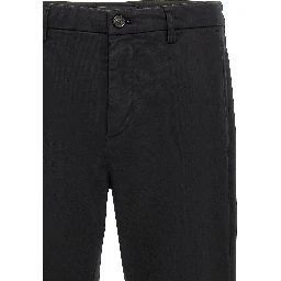 Black Cotton Casual Pants