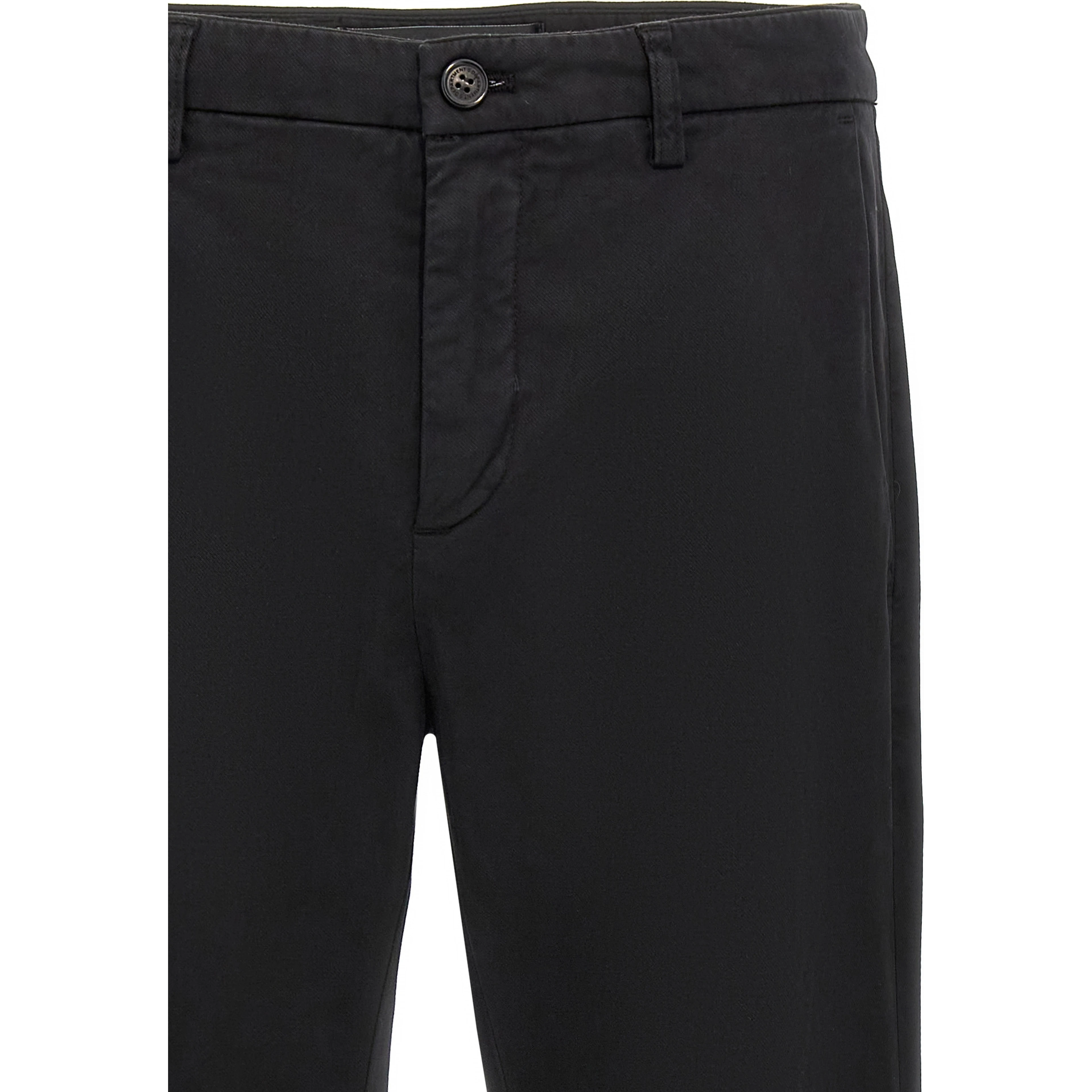 Black Cotton Casual Pants