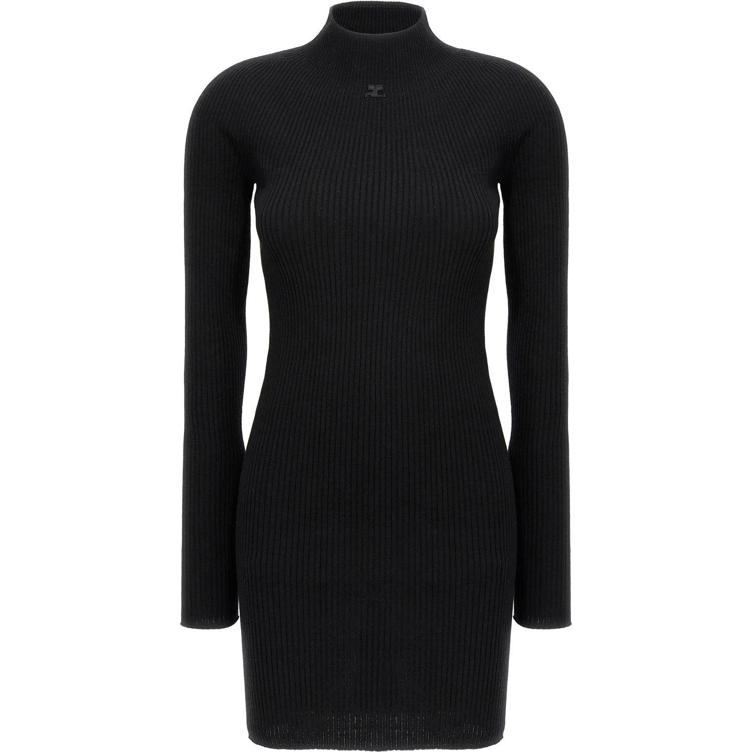 Black Cotton Short Dress