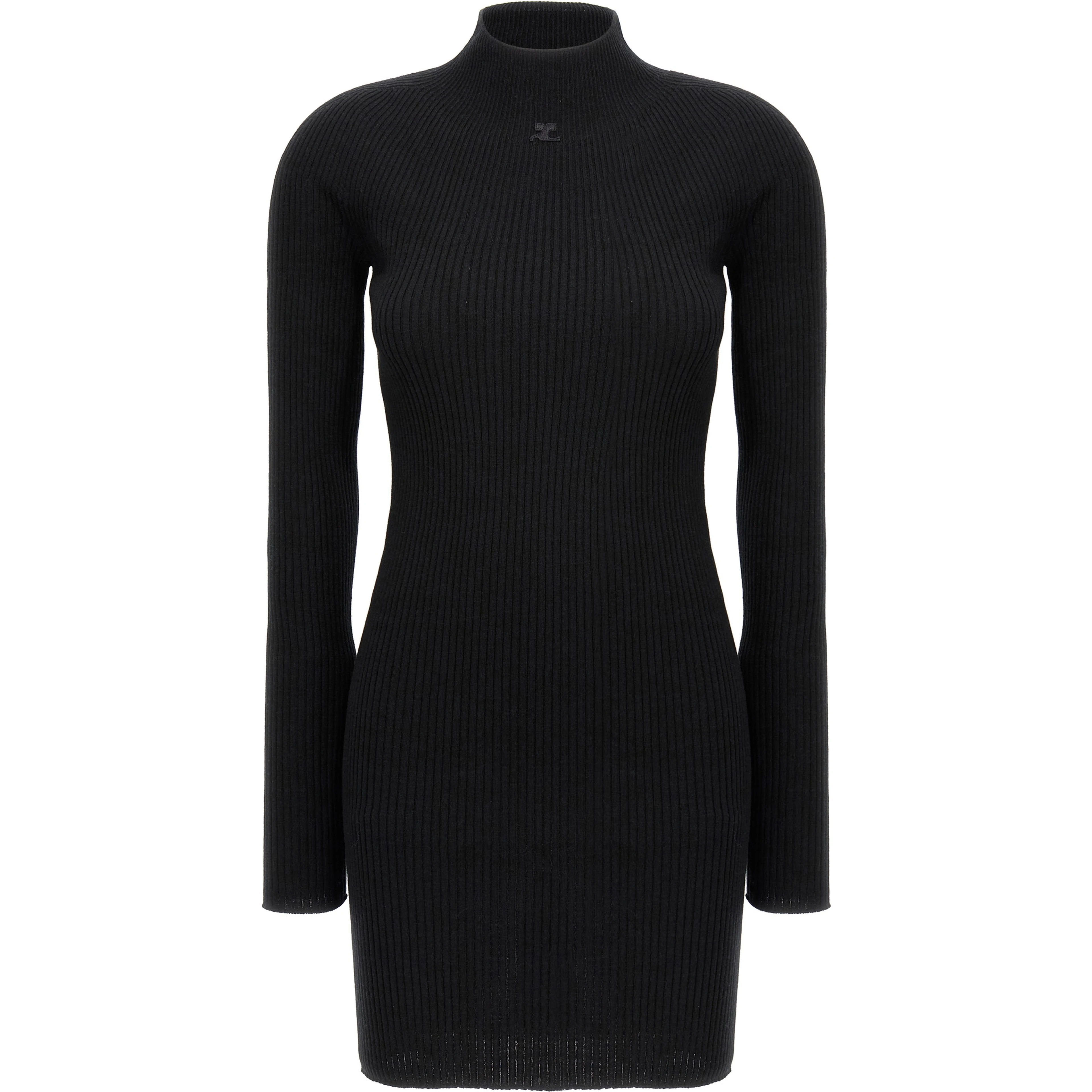 Black Cotton Short Dress