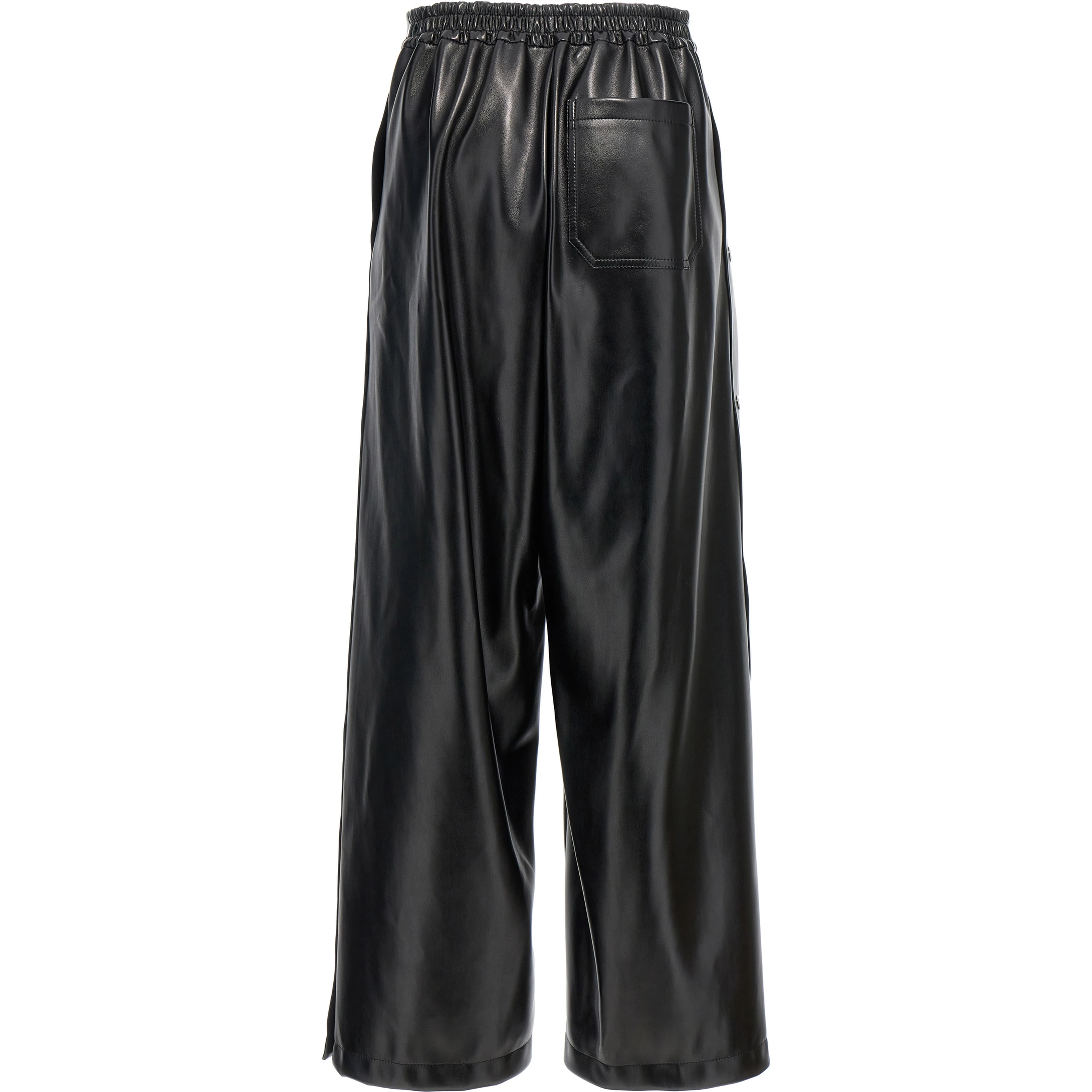 Black Polyester Casual Pants